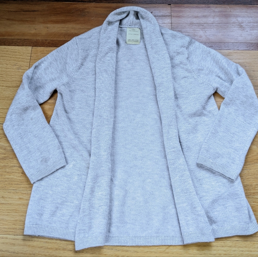 Childs ZARA light gray cardigan sweater 6